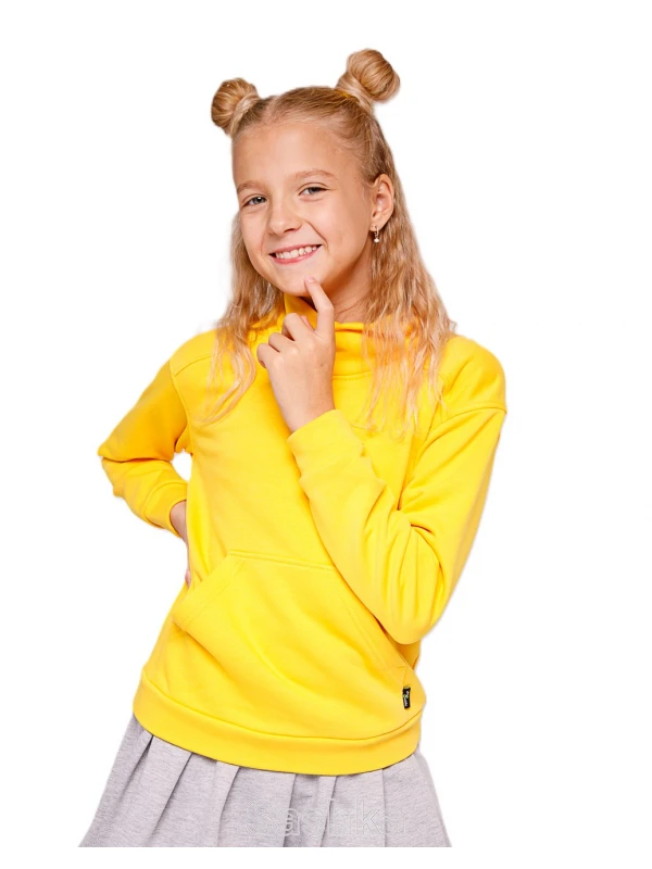 Худі для дівчинки Sashka жовте (трикотаж тринитка петля), розмір 116-164